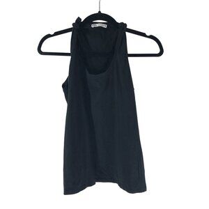 Zara Womens Tank Top Tie Knot Shoulders Scoop Neck Black M